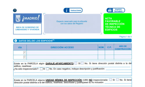 Acta de Inspección Técnica de Edificios Madrid Favorable PDF