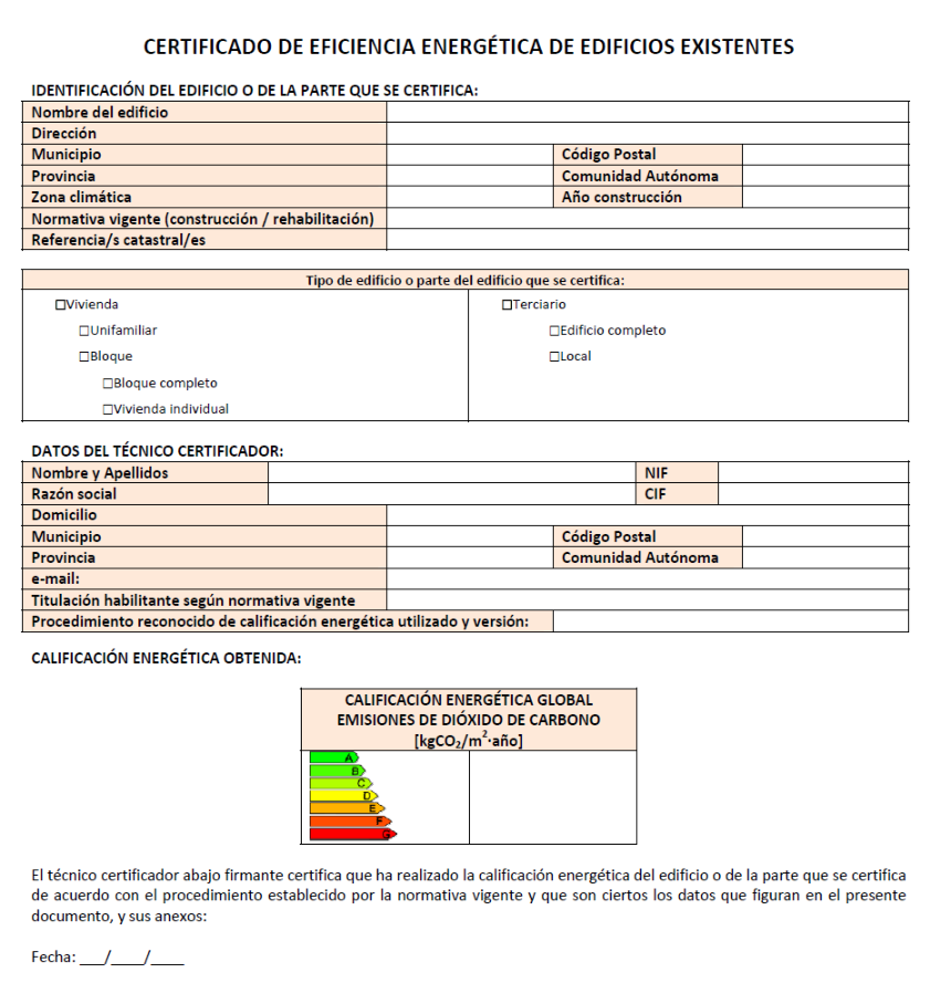 Certificado de Eficiencia Energética en Madrid